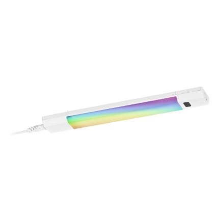 Osram - LED RGBW, fényerőszabályozható pult alá szerelhető lámpatest mozgásérzékelővel LINEAR EDGE LED/4W/230V 30 cm fehér + távirányító