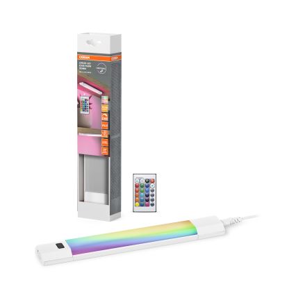 Osram - LED RGBW, fényerőszabályozható pult alá szerelhető lámpatest mozgásérzékelővel LINEAR EDGE LED/4W/230V 30 cm fehér + távirányító