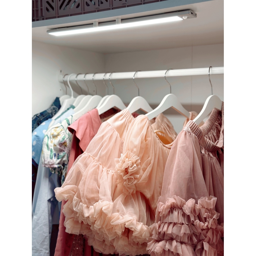 Osram - LED polc alá szerelhető lámpatest mozgás- és alkonyérzékelővel LINEAR LED/4W/3,7V 1500 mAh 3000/4000/6500K 60 cm szürke