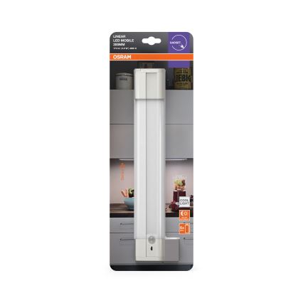 Osram - LED pult alá szerelhető lámpa mozgás- és alkonyérzékelővel LINEARLED LED/2,9W/9V 6xAA 4000K 31,4 cm fehér