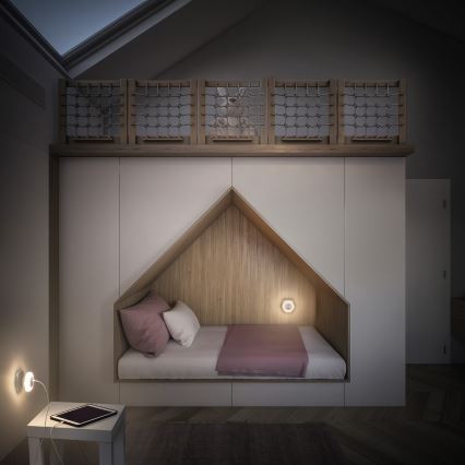 Osram - LED irányfény konnektorba dugaszolható USB-csatlakozóval LUNETTA LED/15W/230V fehér