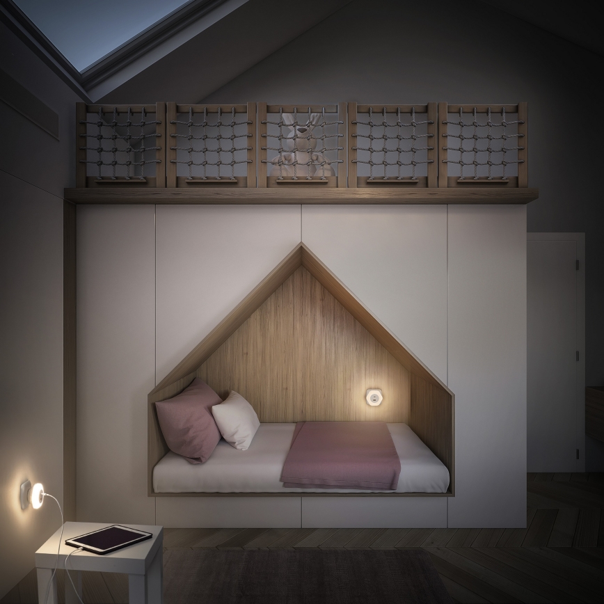 Osram - LED irányfény konnektorba dugaszolható USB-csatlakozóval LUNETTA LED/15W/230V fehér