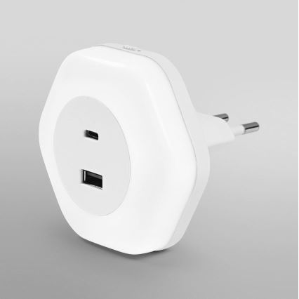 Osram - LED irányfény konnektorba dugaszolható USB-csatlakozóval LUNETTA LED/15W/230V fehér