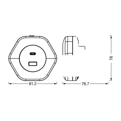 Osram - LED irányfény konnektorba dugaszolható USB-csatlakozóval LUNETTA LED/15W/230V fehér