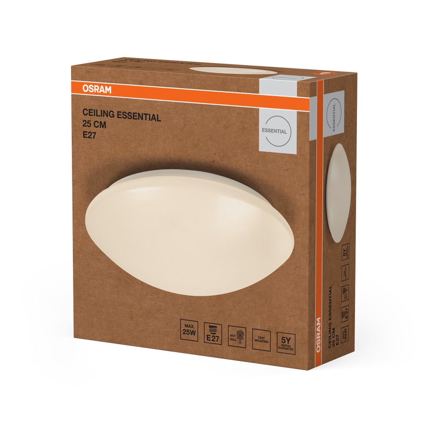 Osram - Mennyezeti lámpatest CEILING ESSENTIAL 1x E27/25W/230V átm. 25 cm fehér