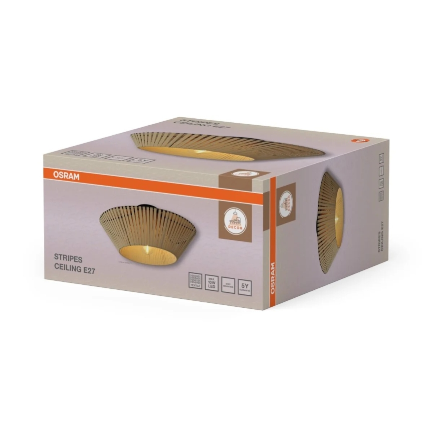Osram - Mennyezeti lámpatest DECOR STRIPES 1xE27/10W/230V, átm. 40,5 cm, bézs