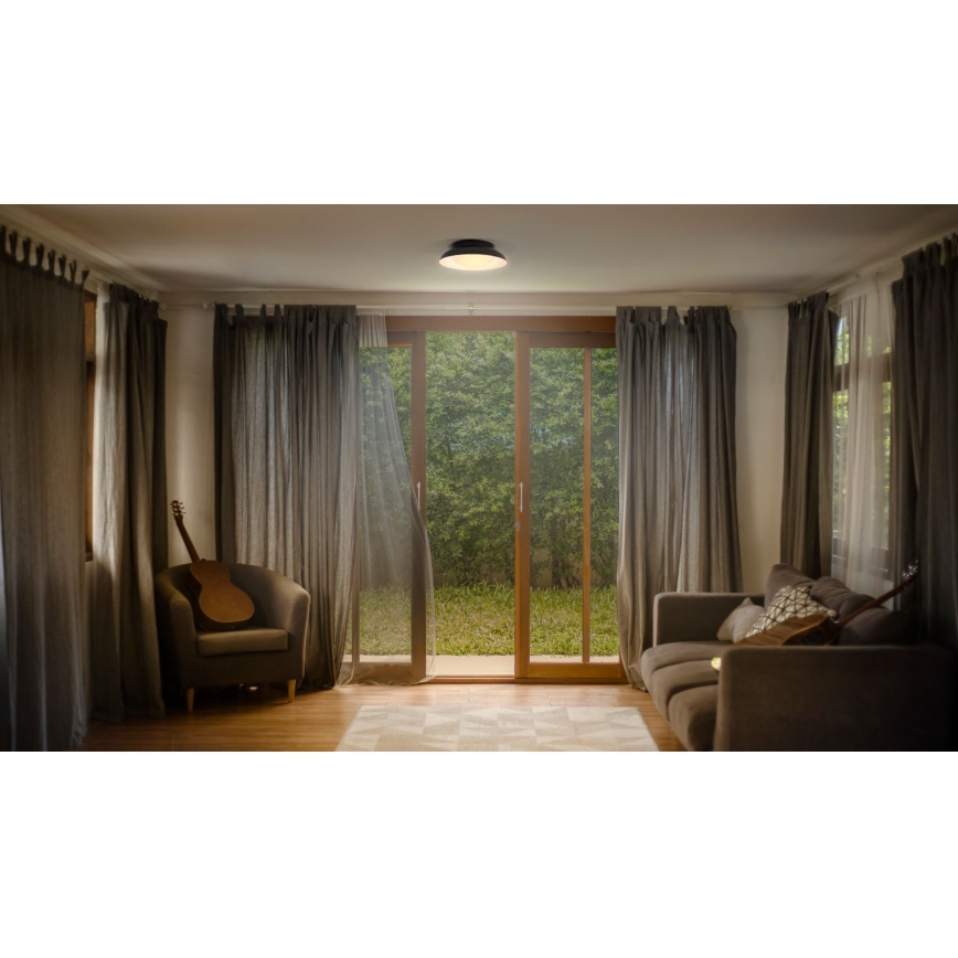 Osram - Mennyezeti lámpatest ORBIS MILAN 2xE27/10W/230V átmérő 30,5 cm fekete