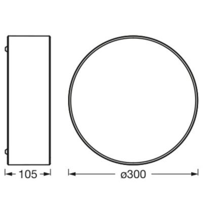 Osram - mennyezeti lámpatest ORBIS PARIS 1xE27/25W/230V átm. 30 cm fekete