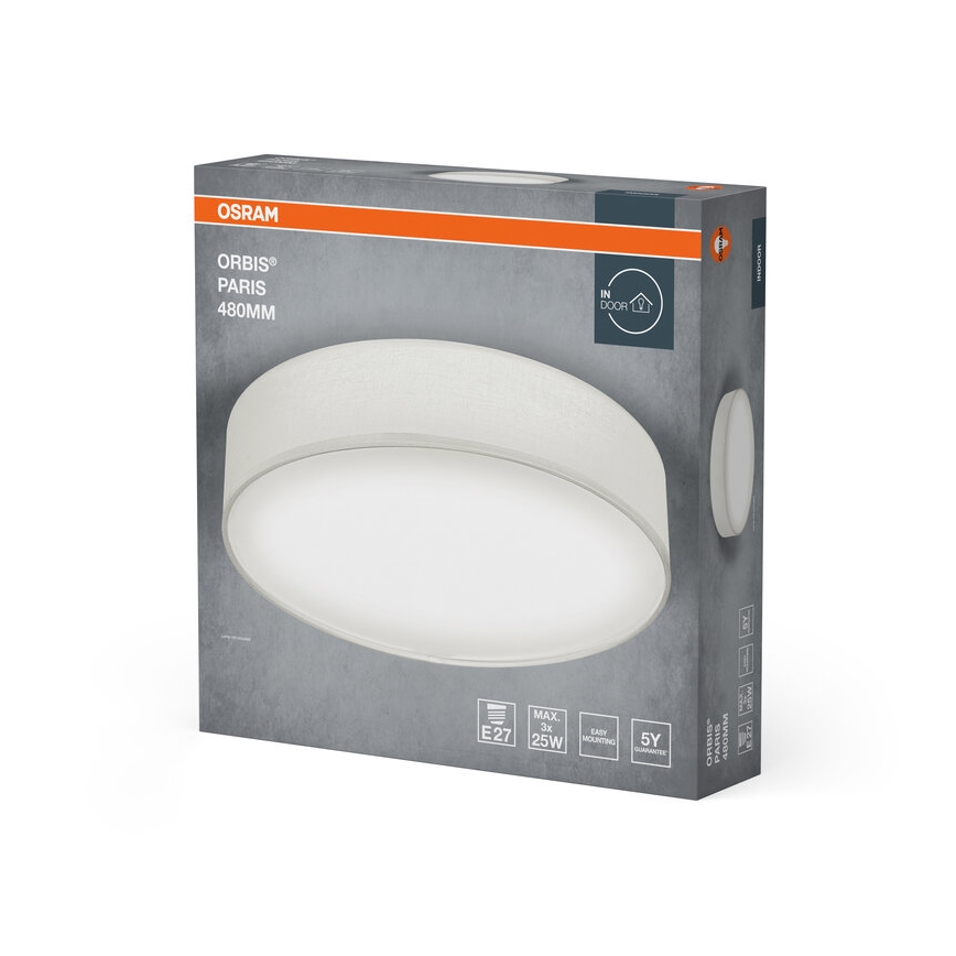 Osram - Mennyezeti lámpatest ORBIS PARIS 3xE27/25W/230V átm. 48 cm fehér