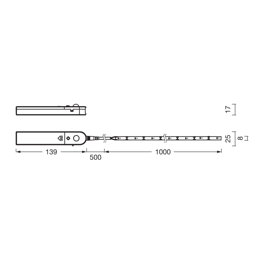 Osram - mozgásérzékelős LED szalag FLEX 1m LED/2W/4xAA