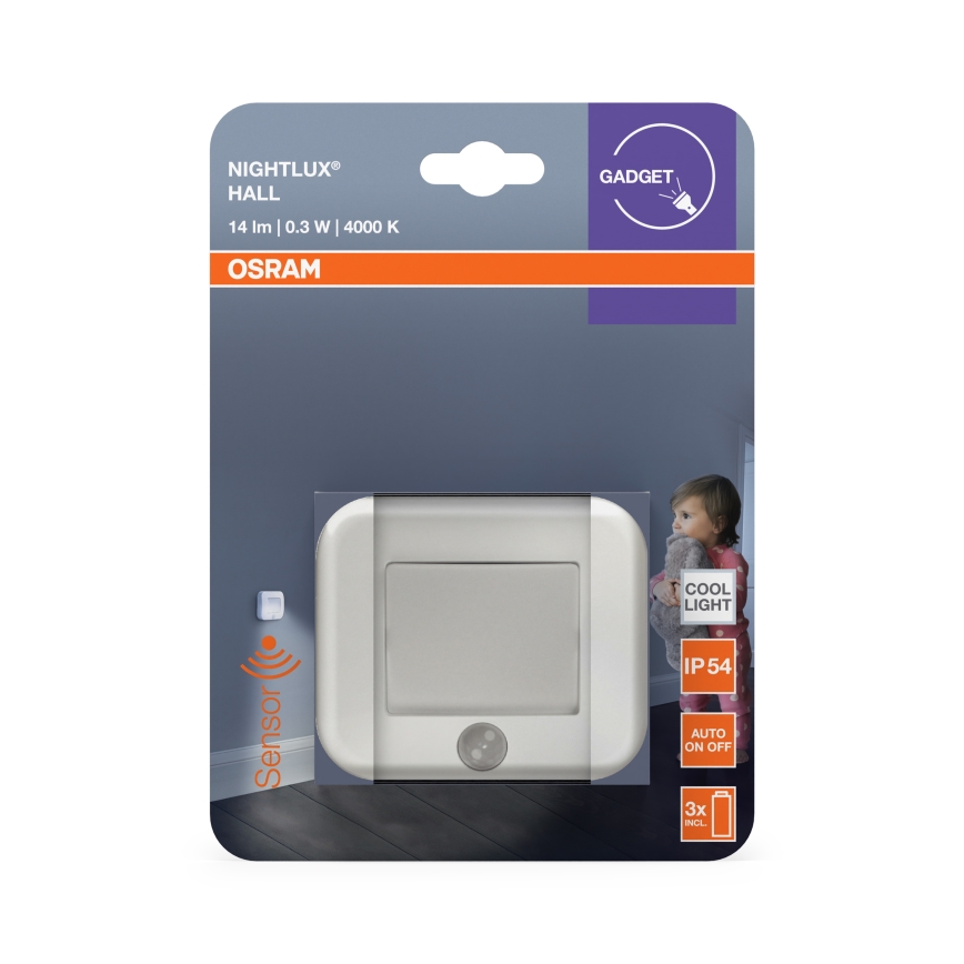Osram - NIGHTLUX éjszakai LED lámpa érzékelővel LED/0,3W/3xAAA IP54