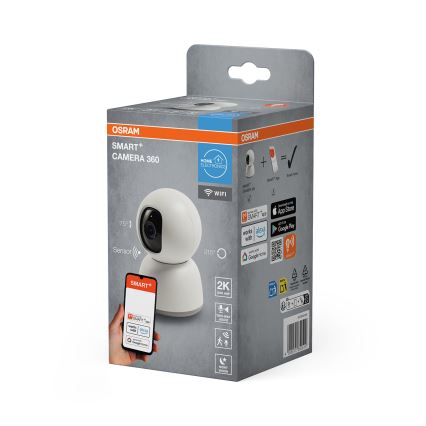 Osram - Okos 360°-os beltéri kamera 2K érzékelővel SMART+ 230V Wi-Fi