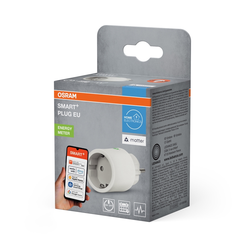 Osram - Okos konnektor SMART+ MATTER SCHUKO 2300W/230V/10A Wi-Fi fehér