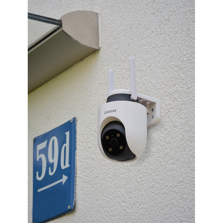Osram - Okos kültéri kamera 360° érzékelővel 2K SMART+ 230V IP67 Wi-Fi