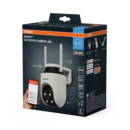 Osram - Okos kültéri kamera 360° érzékelővel 2K SMART+ 230V IP67 Wi-Fi