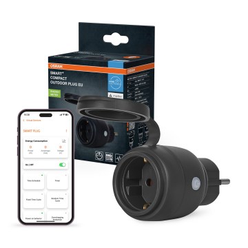Osram - Okos kültéri konnektor SMART+ MATTER SCHUKO 3680W/230V/16A IP44 Wi-Fi