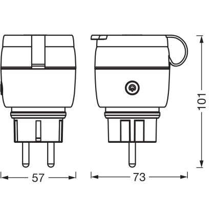 Osram - Okos kültéri konnektor SMART+ MATTER SCHUKO 3680W/230V/16A IP44 Wi-Fi