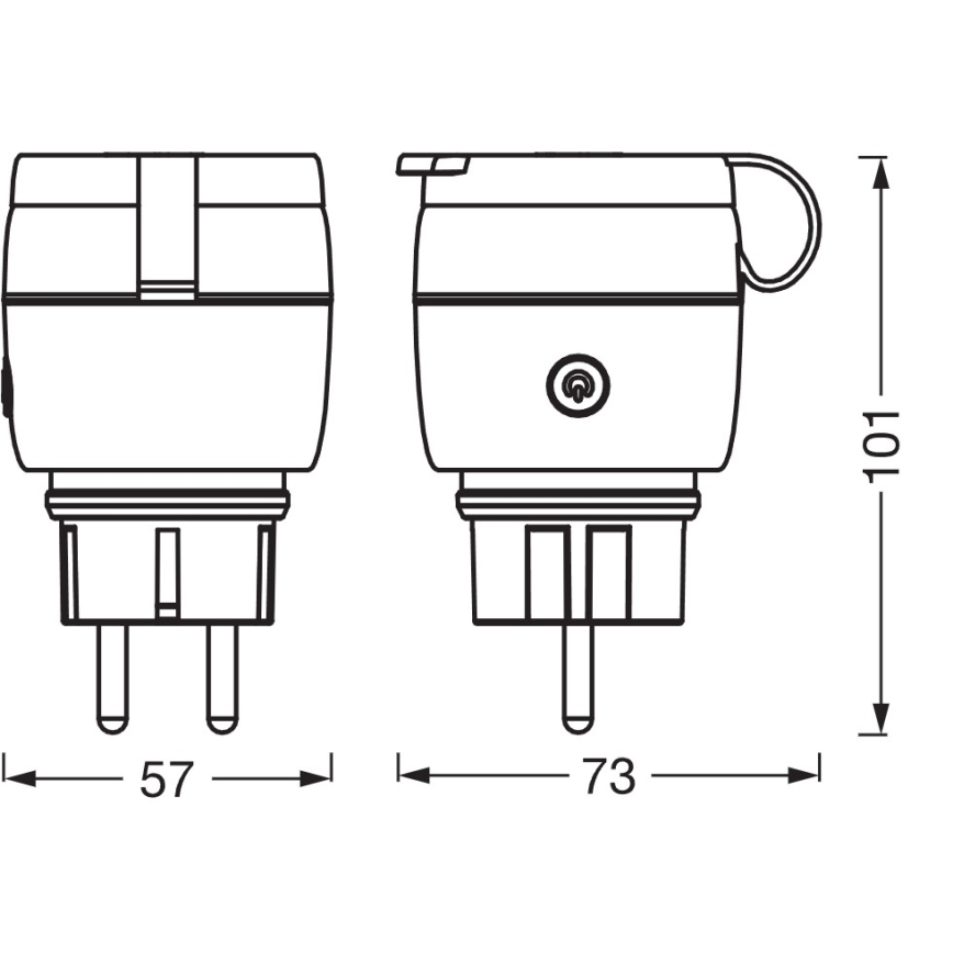 Osram - Okos kültéri konnektor SMART+ MATTER SCHUKO 3680W/230V/16A IP44 Wi-Fi