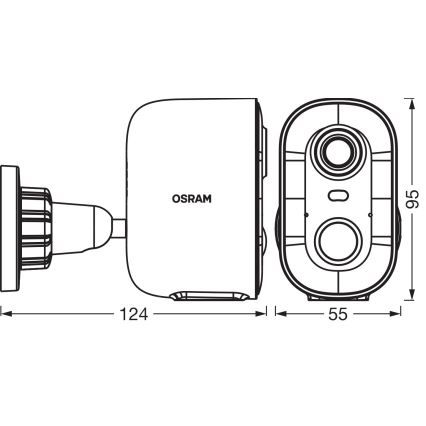 Osram - Okos napelemes kamera 2K érzékelővel, SMART+, 5V, 5200 mAh, IP66, Wi‑Fi