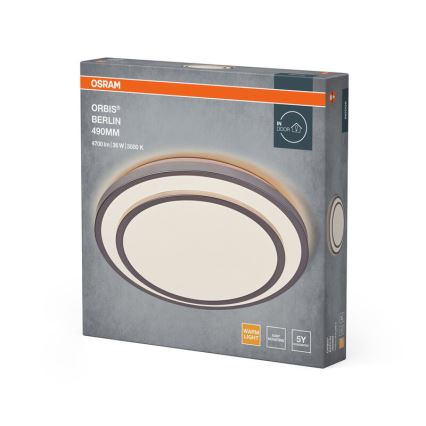 Osram - ORBIS BERLIN LED mennyezeti lámpa LED/36W/230V, átm. 49,2 cm, ezüst