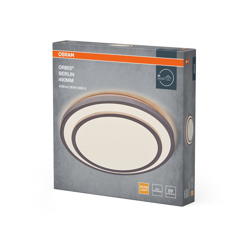 Osram - ORBIS BERLIN LED mennyezeti lámpa LED/36W/230V, átm. 49,2 cm, ezüst