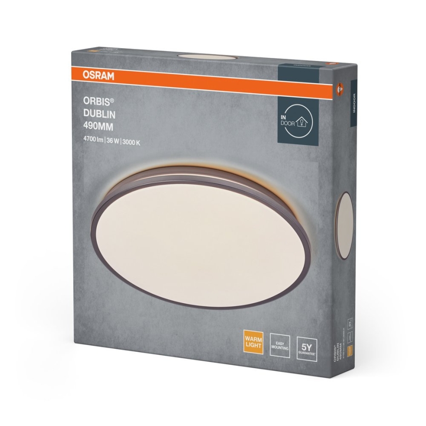 Osram - ORBIS DUBLIN mennyezeti LED-lámpatest 36W/230V, Ø 49 cm, ezüstszínű