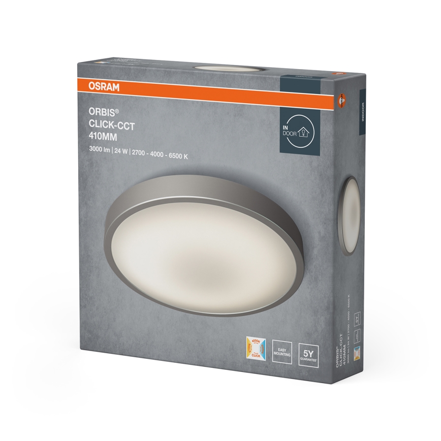 Osram - ORBIS LED mennyezeti lámpatest 24W/230V 2700/4000/6500K átmérő 41 cm matt króm