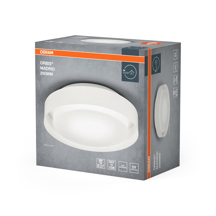 Osram - ORBIS MADRID mennyezeti lámpatest 2xE27/10W/230V átm. 29 cm fehér