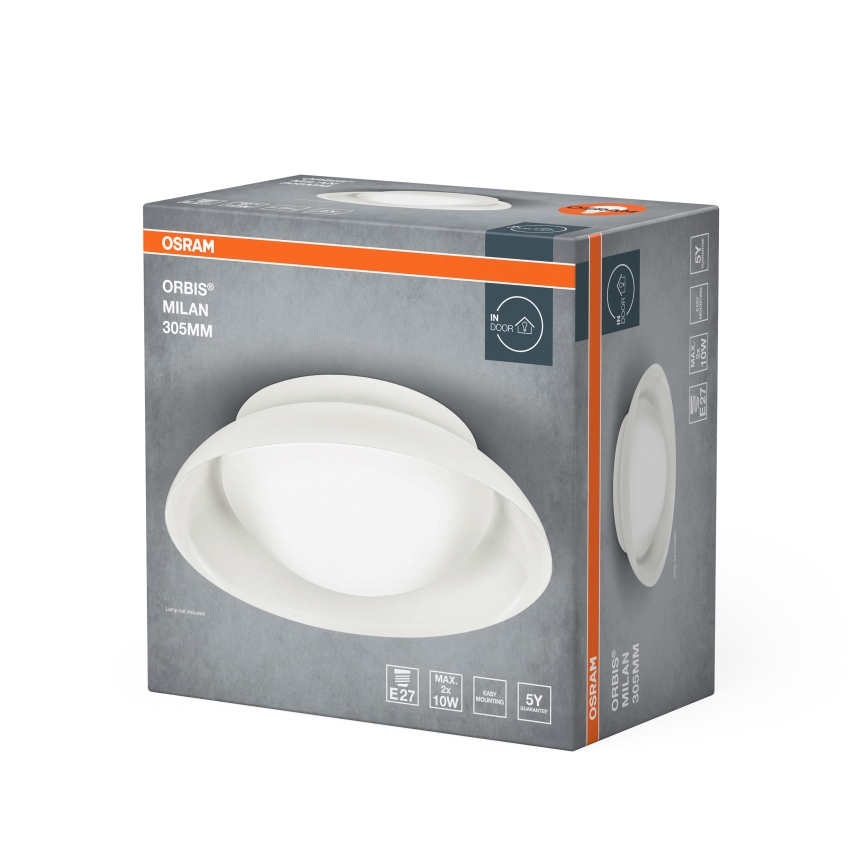 Osram - ORBIS MILAN mennyezeti lámpa 2xE27/10W/230V, átm. 30,5 cm, barna