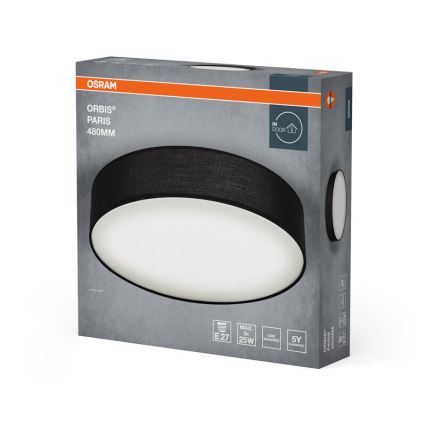 Osram - ORBIS PARIS mennyezeti lámpa 3xE27/25W/230V átm. 48 cm fekete