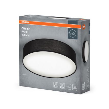 Osram - ORBIS PARIS mennyezeti lámpatest 2xE27/25W/230V, átmérő 40 cm, fekete