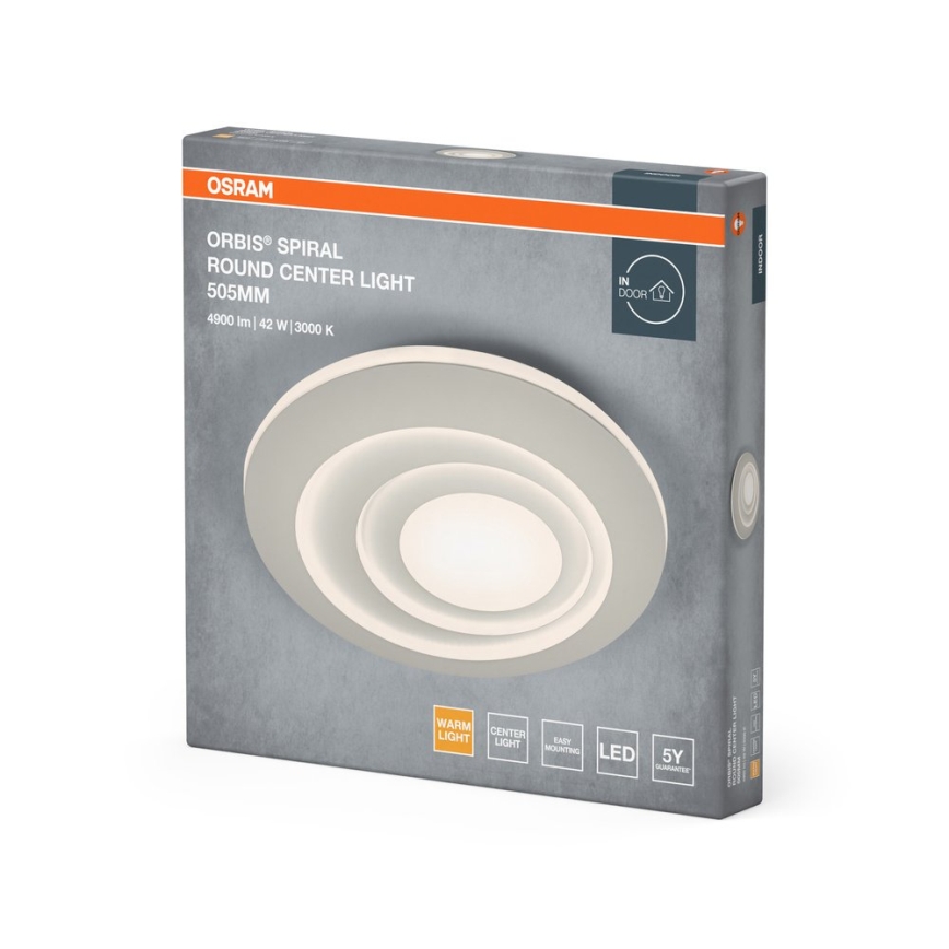 Osram - ORBIS SPIRAL LED mennyezeti lámpatest, 42 W, 230 V, átm. 50,5 cm, fehér