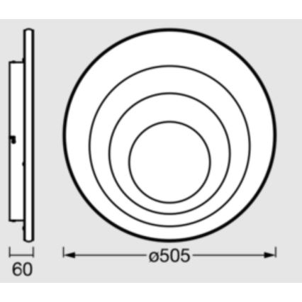 Osram - ORBIS SPIRAL LED mennyezeti lámpatest, 42 W, 230 V, átm. 50,5 cm, fehér