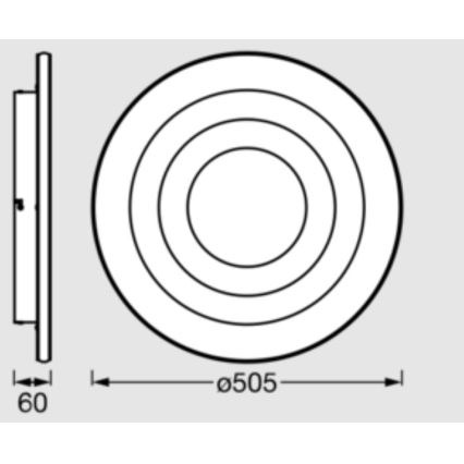 Osram - ORBIS SPIRAL LED mennyezeti lámpatest, 42W/230V, átm. 50,5 cm, fehér