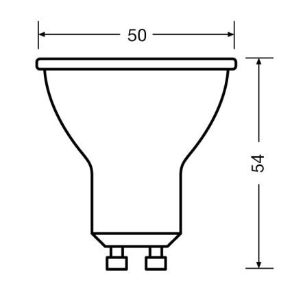 Osram PAR16 GU10 LED izzó, 4,5 W, 230 V, 6500 K, 60°, 3 darabos szett