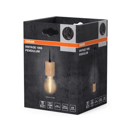 Osram - PENDULUM CYLINDER tápkábel 1xE27/15W/230V fa