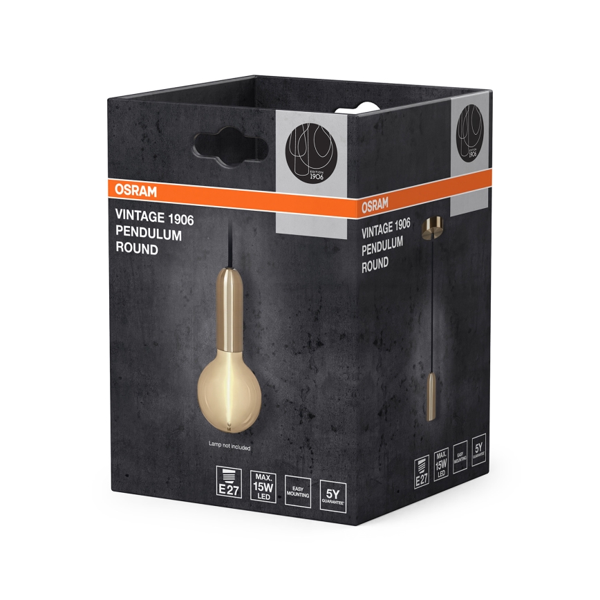 Osram - PENDULUM ROUND tápkábel 1xE27/15W/230V aranyszínű