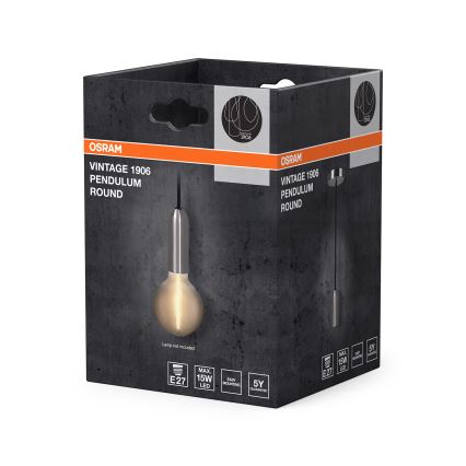 Osram - PENDULUM ROUND tápkábel 1xE27/15W/230V fényes króm