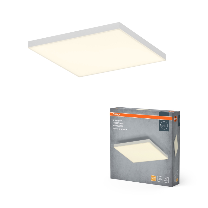 Osram - PLANON felületre szerelhető LED panel, 20 W, 230 V, 3000 K (melegfehér), 30×30 cm, fehér