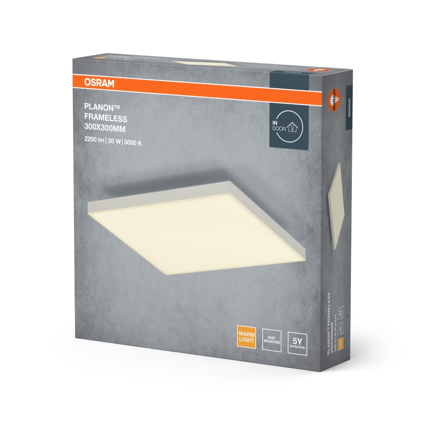 Osram - PLANON felületre szerelhető LED panel, 20 W, 230 V, 3000 K (melegfehér), 30×30 cm, fehér