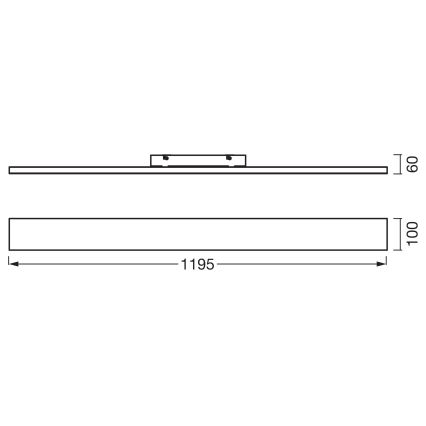 Osram - PLANON ráépíthető LED panel/30W/230V 3000K 10x120 cm fehér