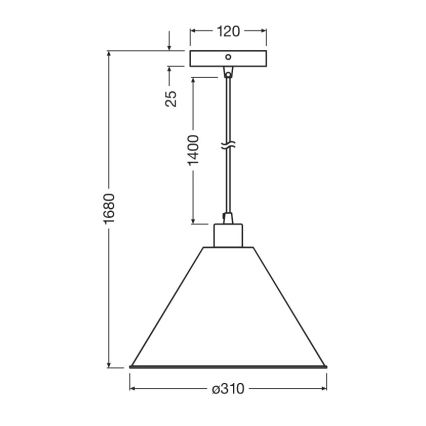 Osram - PULP függőlámpa kábellel 1xE27/9W/230V, átmérő 31 cm