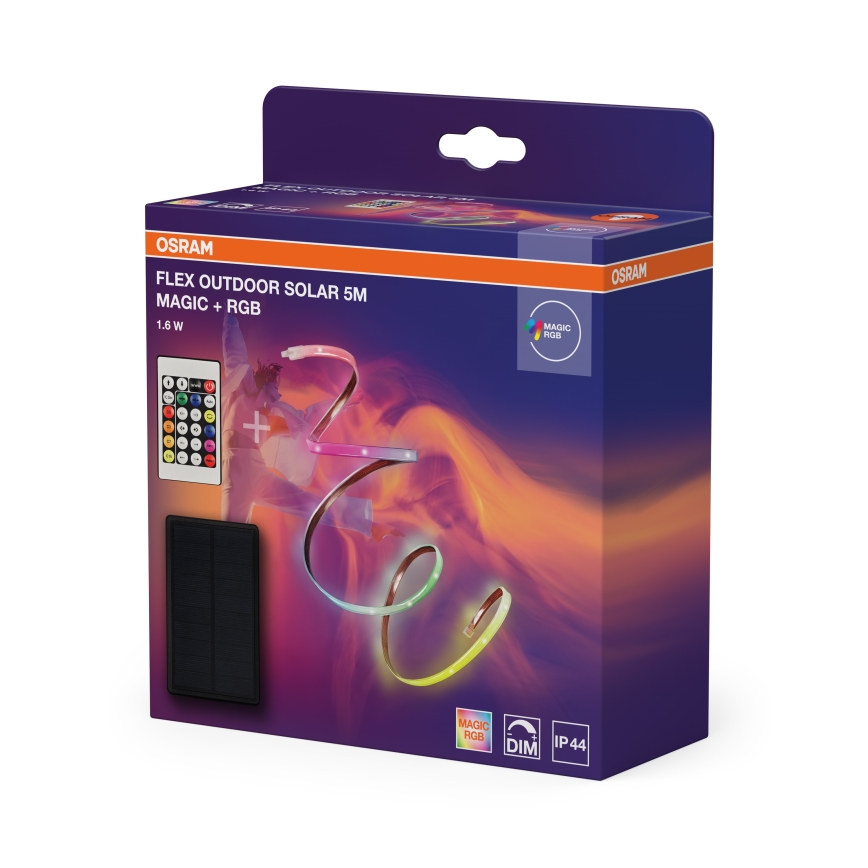 Osram - LED RGBW Dimmelhető napelemes szalag FLEX MAGIC 5m LED/1,6W/3,7V 2000 mAh IP44 + távirányító