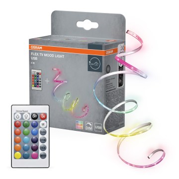 Osram - RGB LED fényerőszabályozható szalag FLEX TV MOOD 1,5m LED/4W/5V + távirányító