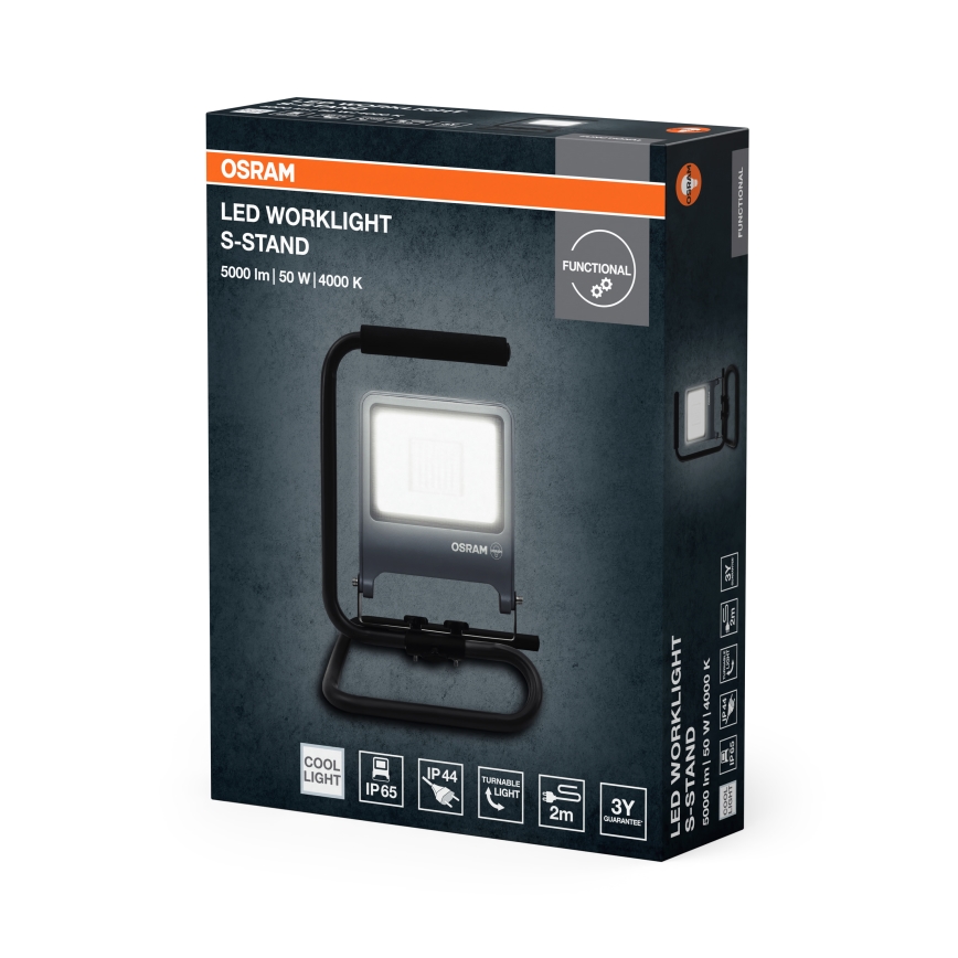 Osram - S-STAND LED-reflektor állvánnyal, 50 W, 230 V, 4000 K, IP65, antracit
