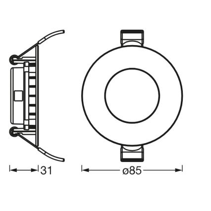 Osram - SLIM süllyesztett mennyezeti LED lámpatest 4,5 W, 230 V, 6500 K