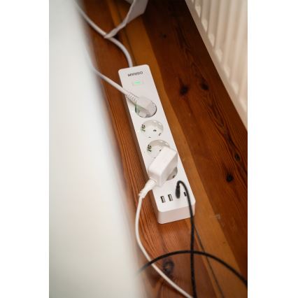 Osram - SMART+ 4 aljzatos hosszabbító, F típus + 2x USB-A + 2x USB-C Wi-Fi