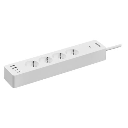 Osram - SMART+ 4 aljzatos hosszabbító, F típus + 2x USB-A + 2x USB-C Wi-Fi