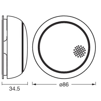 Osram - SMART+ füstérzékelő 3V Wi-Fi 1400 mAh