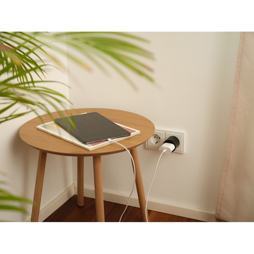 Osram - SMART+ MATTER SCHUKO okos dugalj 2300W/230V/10A Wi‑Fi fekete